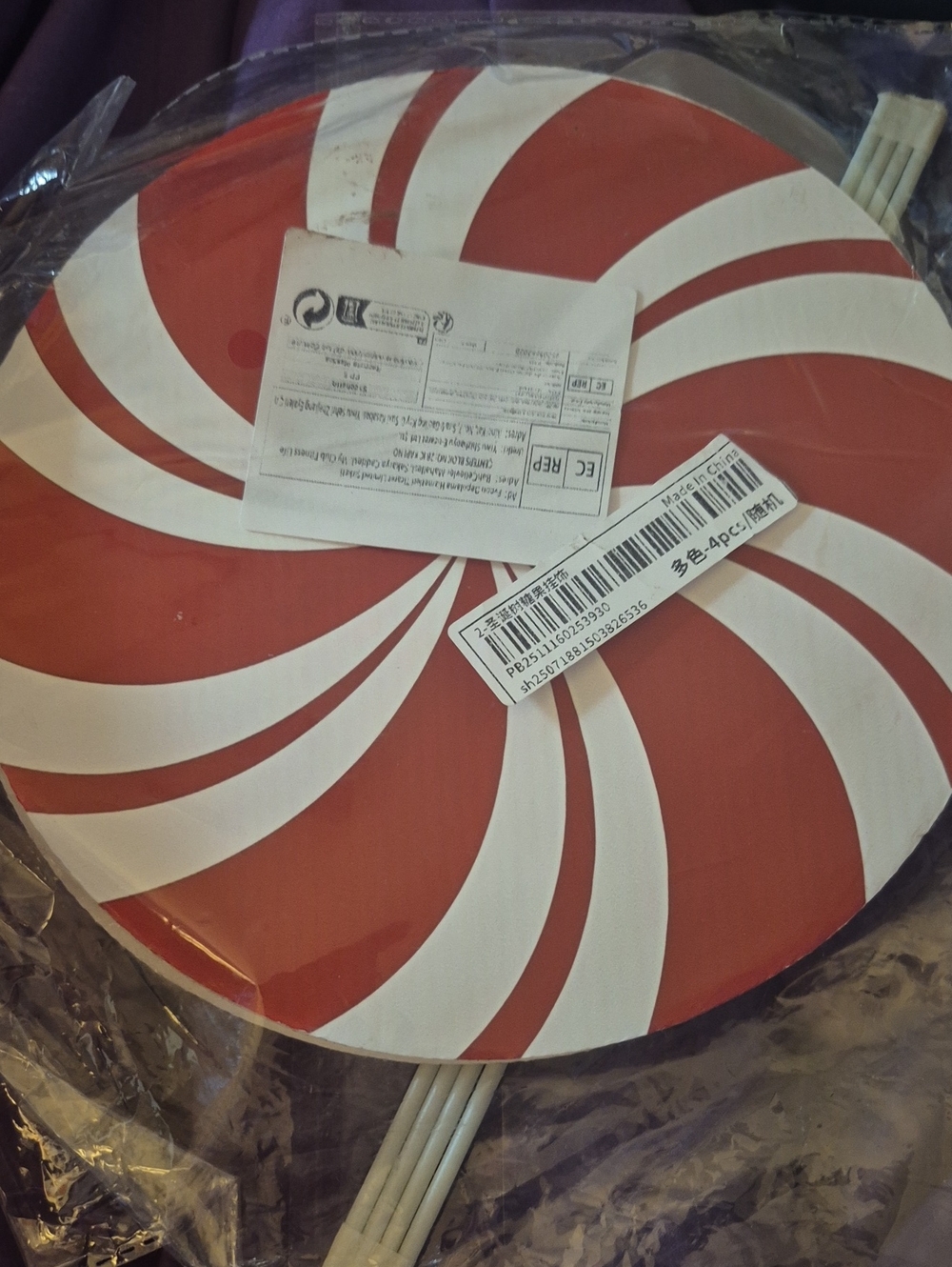Peppermint Candy Swirls Outdoor Decor 4pcs